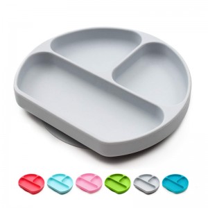 ronde vorm food grade siliconen plaat baby rubber diner plaat groothandel